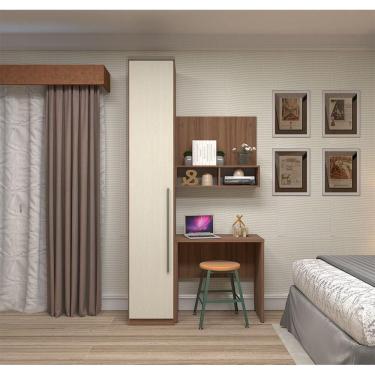 Imagem de Guarda Roupa Modulado 1 Porta 40cm Escrivaninha Com Linho