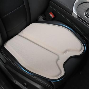 Imagem de Binsheo Almofada de assento de gel macio e fino para assento de carro, cadeira de escritório, cadeira de rodas, estádio - Almofadas antiderrapantes para assento de carro com gel de 3 cm - Alívio da