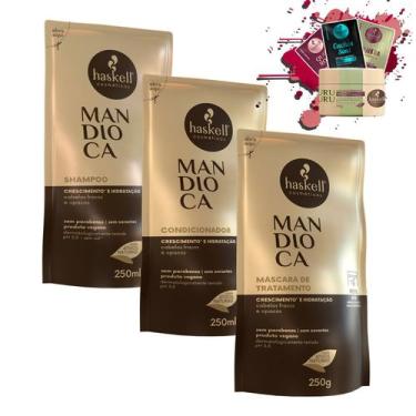 Imagem de Kit Refil Haskell Mandioca Sh Cond Mascara 250ml/g