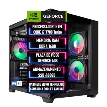 Imagem de Pc Gamer Intel I7 7700 RAM DDR4 16GB SSD 480GB GEFORCE 4GB + Adaptador Wi-Fi - ADVANCEDTECH
