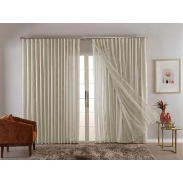 Imagem de Cortina Gaze Linho Com Forro 6m X 2.60 Altura -trilho Suíço - Vigui