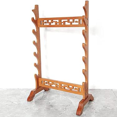 Imagem de Suporte de espada prateleira de pé para espadas, suporte para espadas e katanas, suporte de exibição vertical de 5 a 12 andares, cabide para espadas, suporte de piso de várias camadas, prateleiras