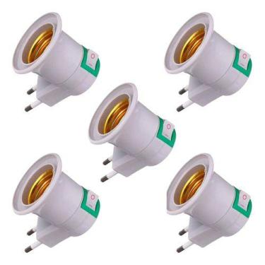 Imagem de Soquete E27 Interruptor Kit C/5 Receptáculo Tomada Adaptador - BESTFER