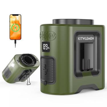 Imagem de KITWLEMEN Ventilador de cintura portátil de 14500 mAh - Ventilador de cinto com clipe pessoal, resfriamento de 5 velocidades 67H, funciona com bateria recarregável, vestível com cordão e luz para