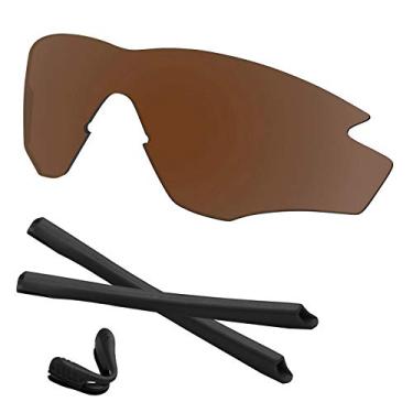 Imagem de Predrox Lentes de armação marrom M2 e kits de borracha de substituição para óculos de sol Oakley OO9212 polarizado