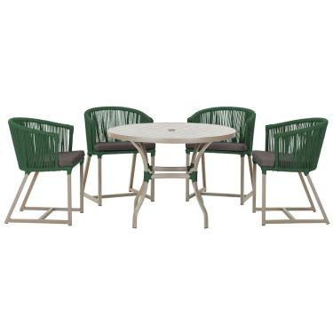 Imagem de  Mesa com 4 Cadeiras de Jantar Roma 100cm e Noronha em Aluminío