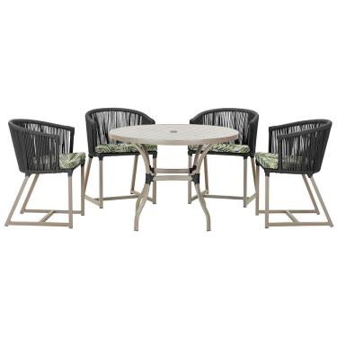 Imagem de  Mesa com 4 Cadeiras de Jantar Roma 100cm e Noronha em Aluminío
