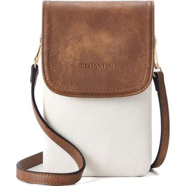 Imagem de Bolsa tiracolo BOSTANTEN Vegan Leather pequena branca/marrom