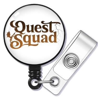 Imagem de SEIRAA Carretel de crachá Quest Squad Ridoc Gamlyn Presentes Violeta Sorrengail Badge Reel Quest Squad Brócolis Presentes Dragon Badge Reels (Quest Squad)