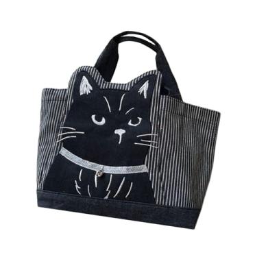 Imagem de Colaxi Bolsa de lona feminina, bolsa de compras portátil para ao ar livre, escola, viagens