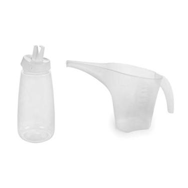 Imagem de Jarra Medidora 800ml Bico Funil e Bisnaga 520ml Transparente - PLASUTI