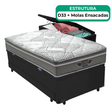 Imagem de Bicama Baú Solteiro E Colchão Ibiza Molas Vstore 78x188x22