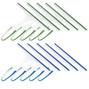 Imagem de 10 peças de rodo de chuveiro para portas de vidro de chuveiro, para-brisa de carro, limpador de azulejos, limpador de azulejos com gancho, rodos de vidro de chuveiro para limpeza de janelas