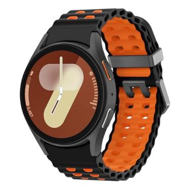 Imagem de Pulseira marinha para Galaxy Watch 7 de 40 mm e 44 mm - Pulseira esportiva de silicone macio sem lacunas para Samsung Watch 7, 6, 5, 4 de 40 mm, 44 mm/6, clássico, 43 mm, 47 mm/4 clássico, 42 mm e 46