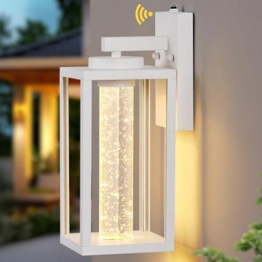 Imagem de VIANIS Luzes De Varanda Brancas Para Áreas Externas, Iluminação Externa Grande E Moderna O Anoitecer Ao Amanhecer Casa Com Vidro Bolha Cristal Led 10 W, Luminárias Externas Antiferrugem, Arandela Pa