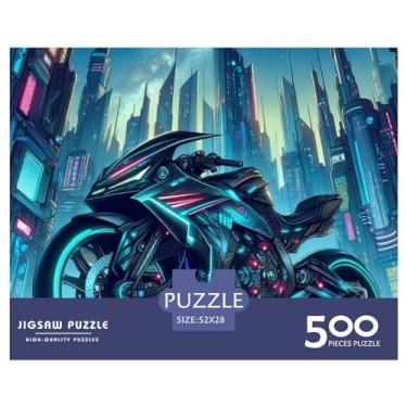 Imagem de Futuro motocicleta 500 peças desenho animado anime adultos divertido quebra-cabeça brinquedo intelectual jogo educativo decoração de casa alívio de estresse relaxamento e inteligência 500 peças (52 x