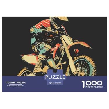 Imagem de Quebra-cabeça de motocicleta cross-country para adultos, divertido, 1000 peças, brinquedo educativo, jogo intelectual, decoração de casa, alívio do estresse, relaxamento e inteligência, 1000 peças (75
