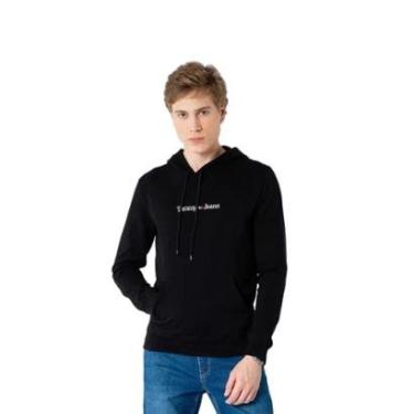 Imagem de Moletom Tommy Jeans Logo Linear Preto Tam. GG-Masculino