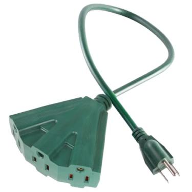 Imagem de MaxWorks 80697 Heavy Duty Indoor/Outdoor Triple Tap 0.6m Extension Cord - 16 AWG / 3C SJTW - ETL Approved