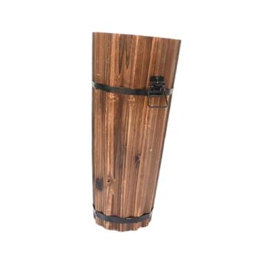 Imagem de Fenteer Balde de madeira para vasos de plantas, vasos de pátio rústicos para plantas de jardim, de flores, Style a, S