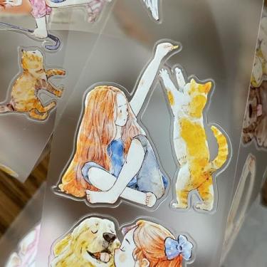 Imagem de RICHTAPES Seahorse Forest Vol7 A42 Best Buddy, Pré-cortado Kawaii Vintage Personagem Original Matte PET Washi Adesivos, para Materiais para Álbuns, Adesivos de Fita de Scrapbook, Suprimentos de Diário