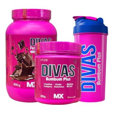 Imagem de Kit Musa Definida: Whey Feminy Protein 900g Gotas de Chocolate + Creatina Bumbum Plus Uva Rosa 300g - MuscleMaxx Nutrition