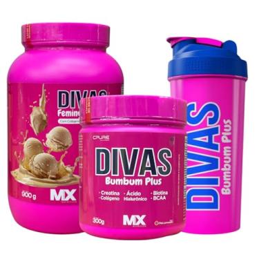 Imagem de Kit Whey Protein Feminy 900g Baunilha e Creatina Bumbum Plus 300g Pink Lemonade MuscleMaxx Nutrition