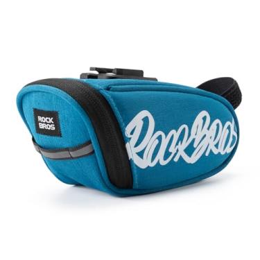 Imagem de ROCKBROS Bolsa para selim de bicicleta, leve de 120 g, bolsa de assento de bicicleta com logotipo refletivo e pendurada em luz LED, bolsa de armazenamento de bicicleta 3D impermeável para bicicletas