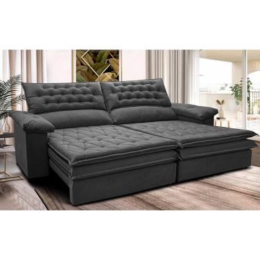 Imagem de Sofá Retrátil e Reclinável 2,12m Molas Ensacadas Cama inBox Alemanha. com Espuma Viscoelástico Velusoft