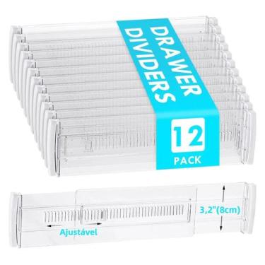 Imagem de Divisórias De Gaveta Expansíveis Transparentes, Pacote Com 12, Organiz