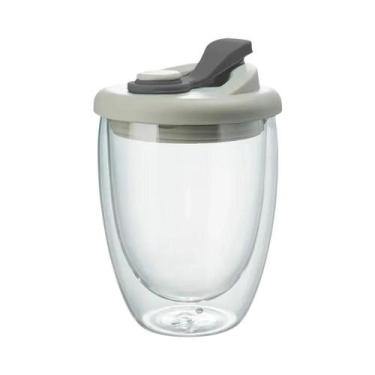 Imagem de Copo De Água Portátil De Vidro Com Parede Dupla E Tampa À Prova De Vaz