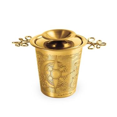 Imagem de Cesta de chá para chá solto, infusor de chá com folhas soltas, infusor de chá inoxidável, infusor de chá de malha fina, filtro de chá, difusores de chá para cafeteira solta para chá solto (ouro)