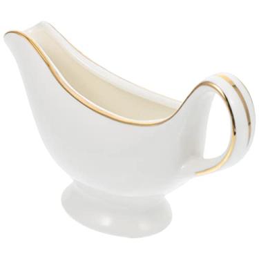 Imagem de BESPORTBLE 1 Peça De Molheira Branca: Jarra De Leite De Cerâmica Recipiente Para Leite Doméstico Ideal Para Festas De Ação De Graças E Celebrações De Feriados Branca 3 Onças