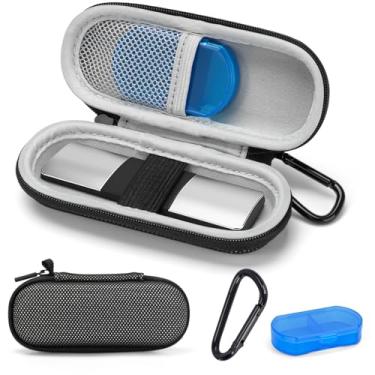 Imagem de Yewltvep Capa para monitor cardíaco Kardiamobile ECG, capa rígida para KardiaMobile 6L, capa para monitor de eletrocardiograma Kardia vem com caixa de comprimidos e clipe mosquetão, estojo de viagem
