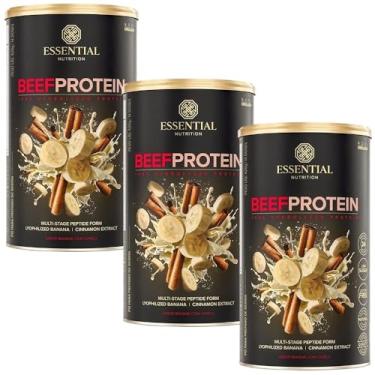 Imagem de Kit 3x Beef protein Banana com Canela - (420g cada) - Essential Nutrition