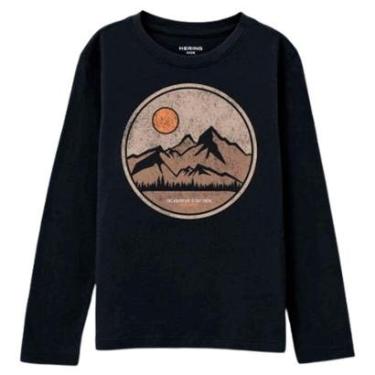 Imagem de Camiseta Hering Preto Infantil Menino Manga Longa Com Estampa-Masculino
