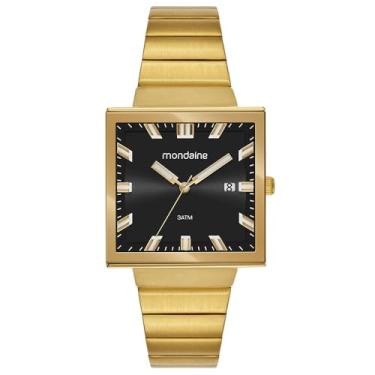 Imagem de Mondaine Relógio Masculino Quadrado Vintage Dourado