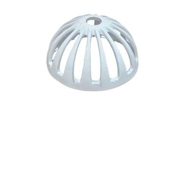 Imagem de Ralo Anti Entupimento de Calhas para Condutor Tubo de 100mm 4 polegadas em Alumínio Branco