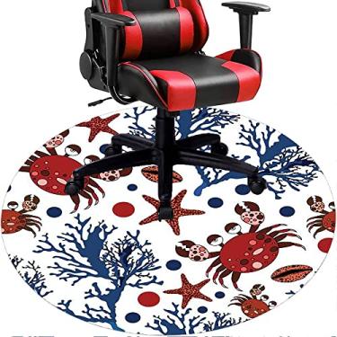 Imagem de Tapete de cadeira de escritório com flores, textura de flor, tapete de cadeira de mesa para piso de madeira de escritório em casa, protetor de piso de pilha baixa, redondo 119 cm
