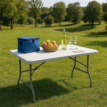 Imagem de Mesa Dobrável Portátil Que Vira Maleta Com Alça de Transporte Para Cam