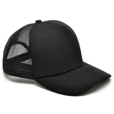 Imagem de Boné Unissex Trucker Telinha Aba Curva Estiloso Preto-Unissex