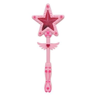 Imagem de Varinha Mágica Rosa Estrela Princesa Divertida Luz E Som - Dm Toys