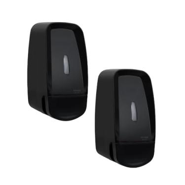 Imagem de Kit 2 Saboneteira Compacta 600ml Dispenser Plástico ABS Alta Resistência Sabonete Líquido Álcool Gel Detergente Cozinha Banheiro Lavabo Escritório Clínica Salão Barbearia (2, Preto)