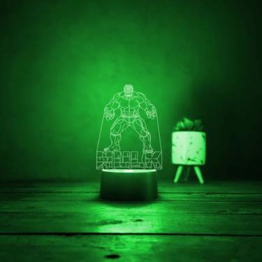Imagem de Luminária Led De Mesa Infantil Hulk Abajour Projetor De Chão