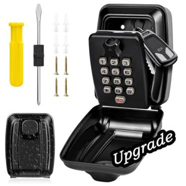Imagem de BKNOOU Caixa De Bloqueio Chave Noou Para Montagem Em Parede Com Código, Áreas Externas, Cofre À Prova D'Água, Extra Grande, Chaves Combinação 12 Dígitos, Armazenamento, Esconderijo Peças Garagem Dom