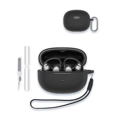 Imagem de Capa para SHOKZ OpenDots ONE - Fones de ouvido abertos, design texturizado WUNIAK antiderrapante protetor de silicone macio portátil resistente a arranhões com kit de limpeza, mosquetão e cordão