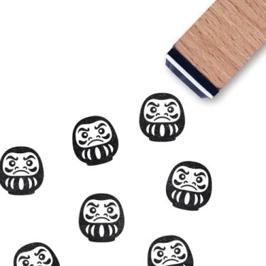 Imagem de Carimbo de borracha Daruma, mini carimbo pequeno de 9,5 cm para planejamento de cartões de scrapbook