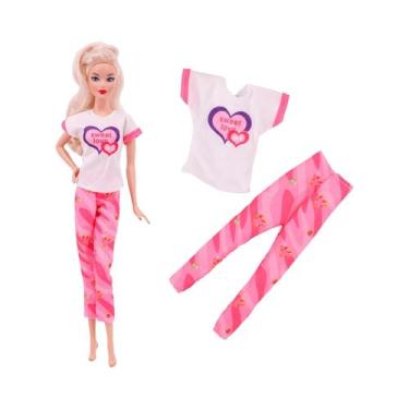 Imagem de Conjunto De Roupas De Boneca Barbie De 11,8 Polegadas, Camiseta, Jaque