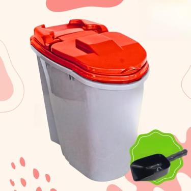 Imagem de Pote Para Ração Pet Dispenser Home Anti Formigas Pá Dosadora (VERMELHO - 8 LITROS 3,5kg)