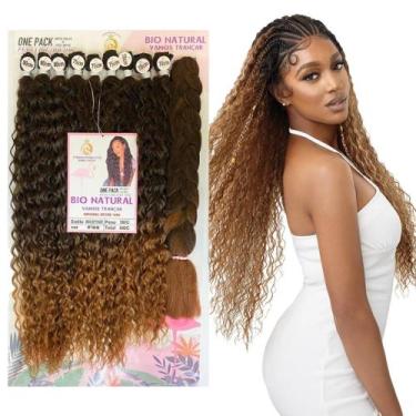Imagem de Cabelo Cacheado Entrelace Com Jumbo Miss B 80cm 380g - bbless, 1b30